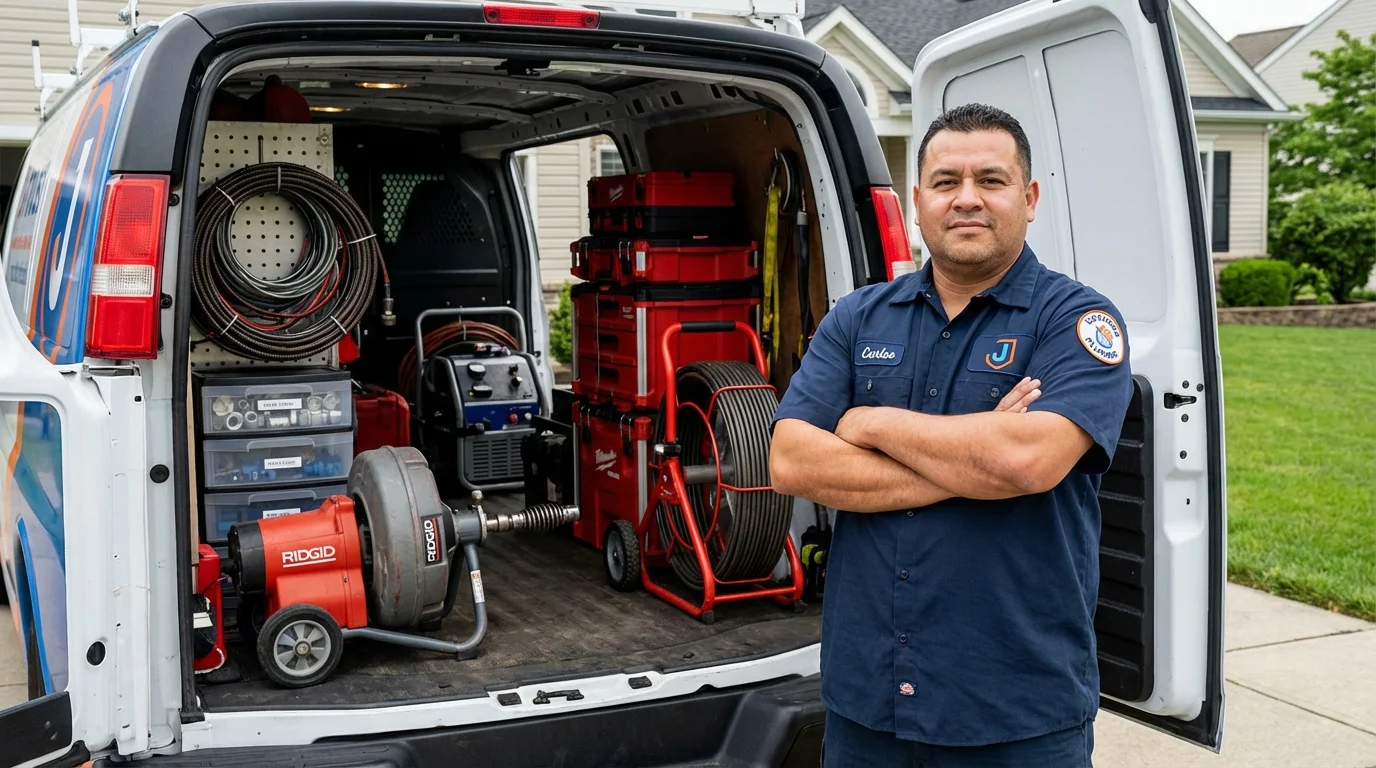 Professional drain cleaning equipment and Johns Plumbing LLC plumber in Antioch