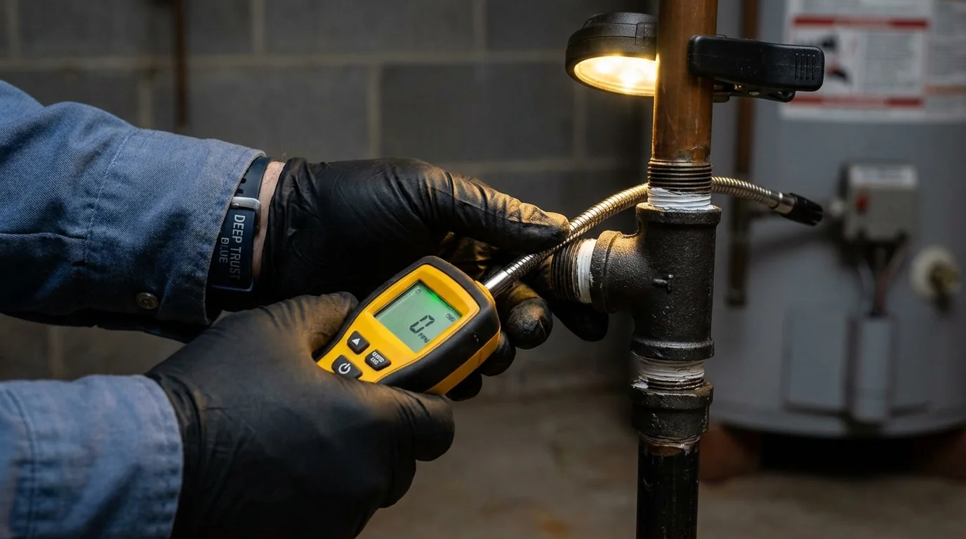 Gas leak detection with electronic sniffer by Johns Plumbing LLC in Antioch