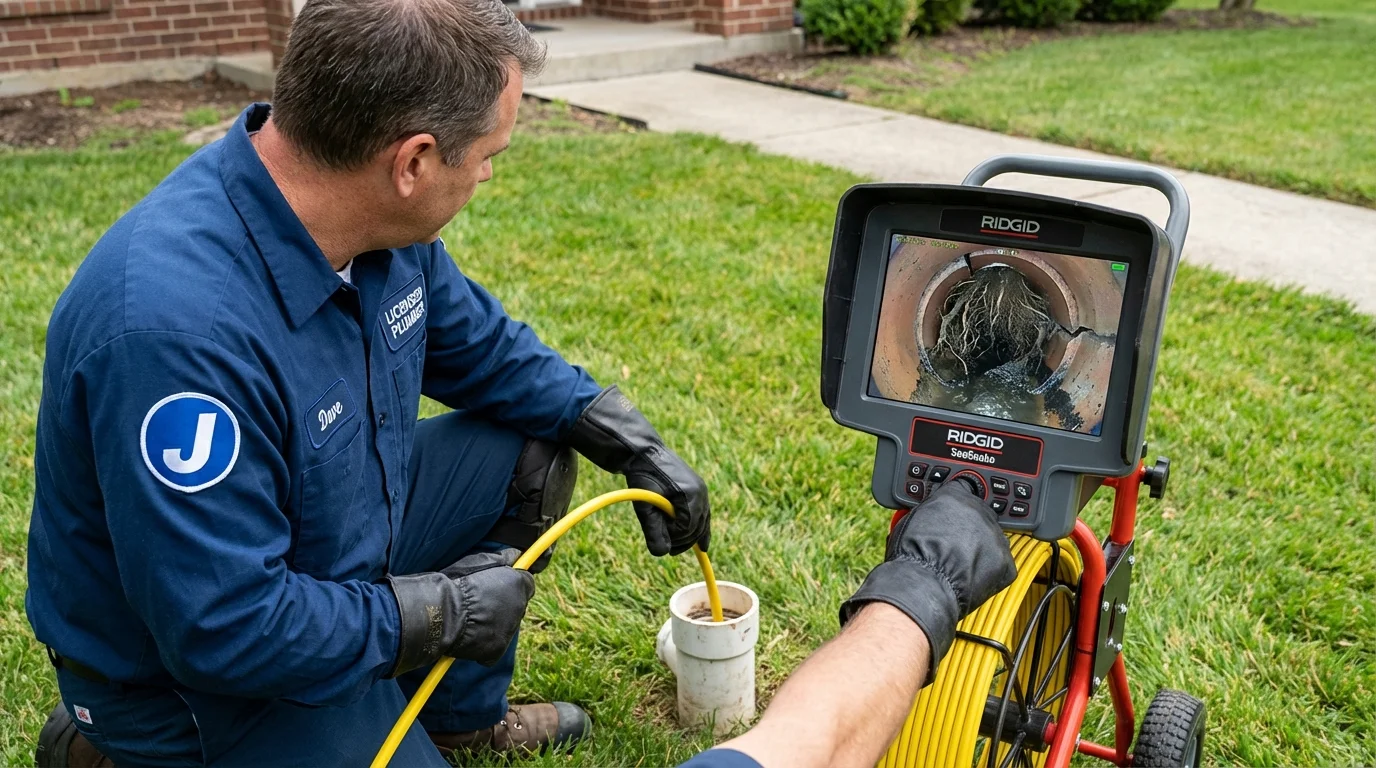 Sewer camera inspection being performed by Johns Plumbing LLC in Antioch